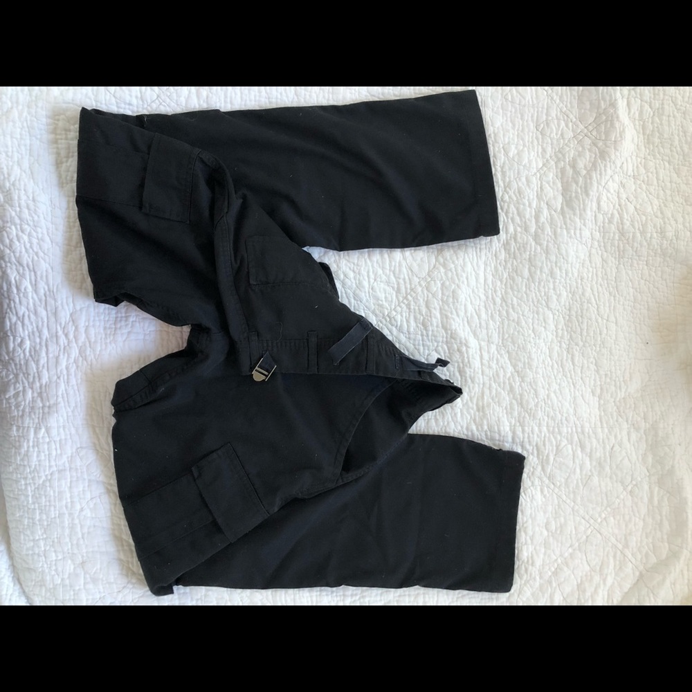 Black detailed cargo pants